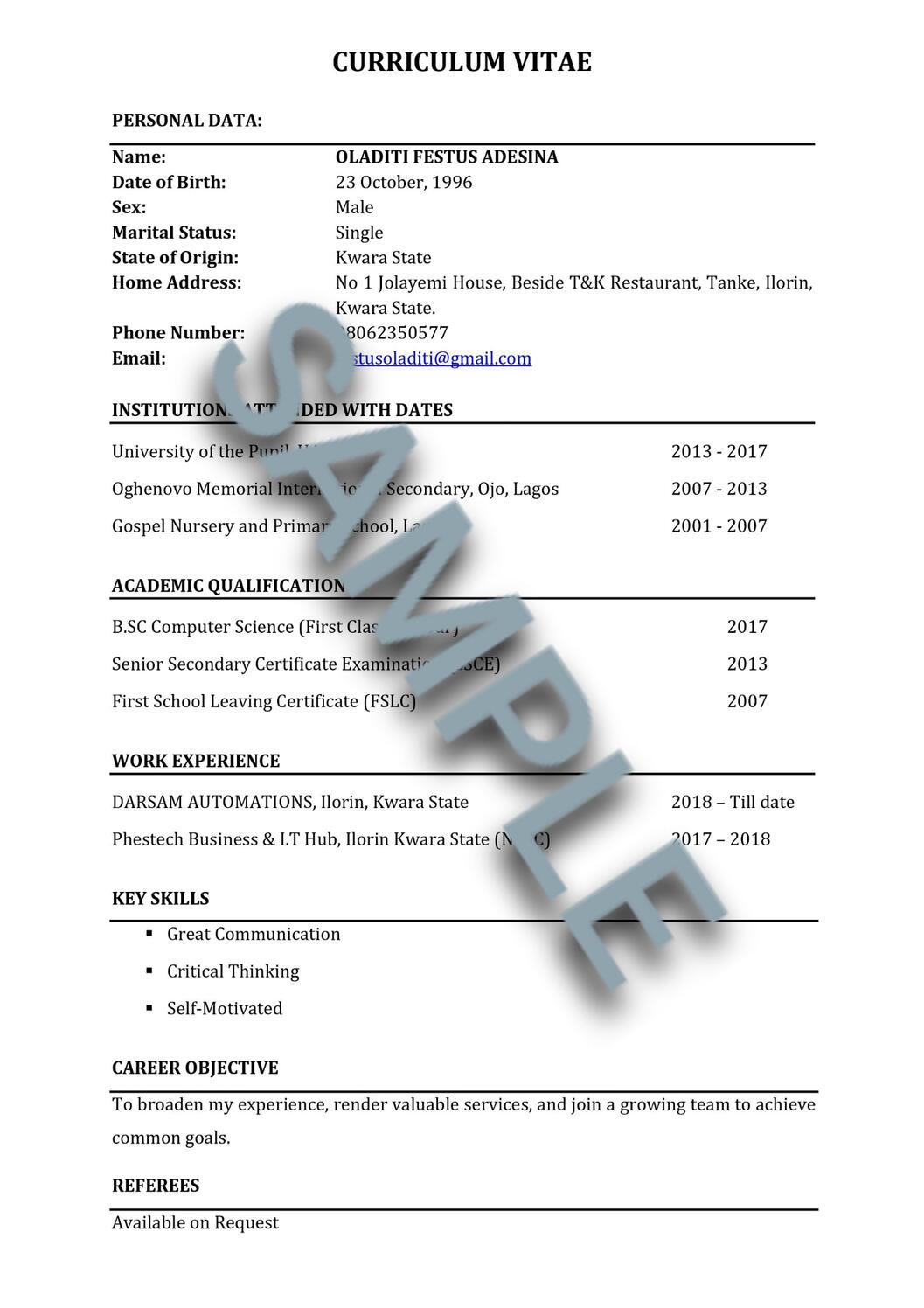 CV design